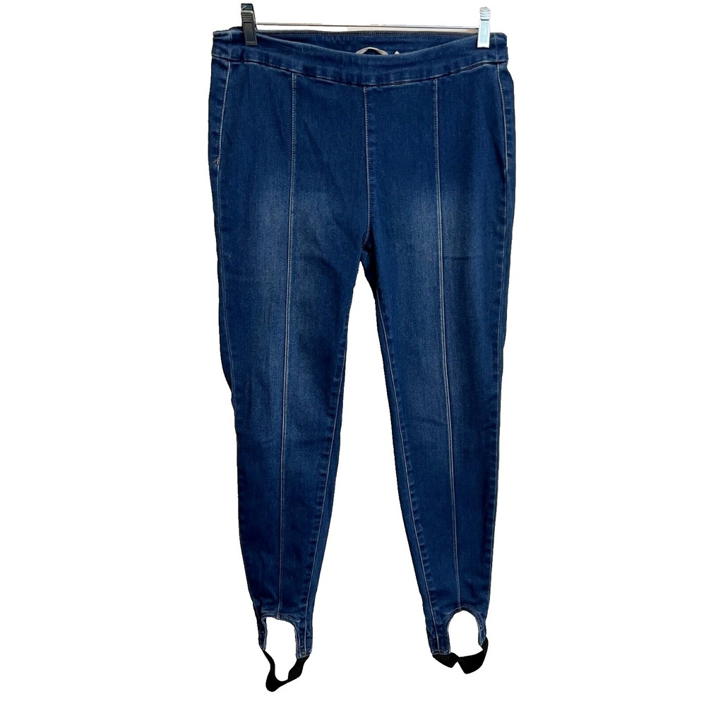 Soft Surroundings Women's Jeggings Size M Stirrups Leggings Jeans Stretch 2BQ51
